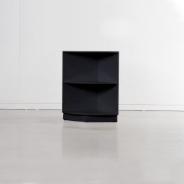 RETAIL DISPLAY FURNITURE - STORAGE UNITS : Black high-gloss corner countertop