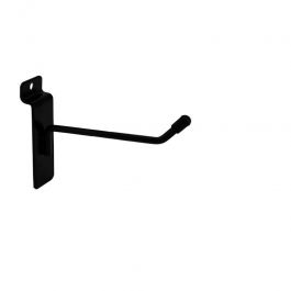 RETAIL DISPLAY FURNITURE - ACCESSORIES FOR SLATWALLS : Black hook for grooved panel 10 cm