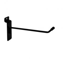 RETAIL DISPLAY FURNITURE - SLATWALL AND FITTINGS : Black hook for grooved panel 20 cm