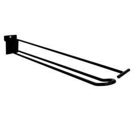 Accessories for slatwalls Black hook with top bar, 30cm Shelf support, blind fast Mobilier shopping