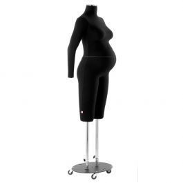 FEMALE MANNEQUIN BUST - TAILORED BUST : Black pregnant woman mannequin bust