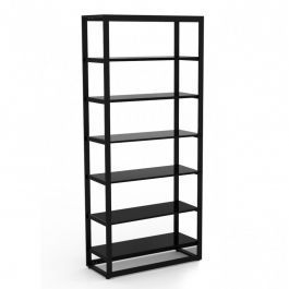 RETAIL DISPLAY FURNITURE : Black shelving unit 6 levels for shop h240 x 108 x 45cm