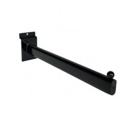 Accessories for slatwalls Black single hook with ball stop L= 300 mm Mobilier shopping