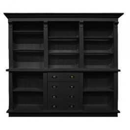 Classical counters display Black wooden wardrobe 250 cm Mobilier shopping
