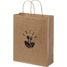 EQUIPO DE TIENDAS : Bolsa de papel marrón de 80g asas retorcidas 25x11x32cm