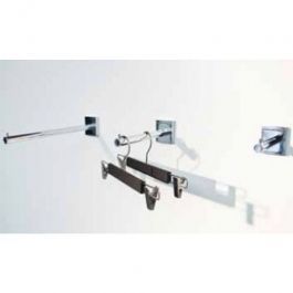 MATERIEL AGENCEMENT MAGASIN - ACCESSOIRES POUR PANNEAUX RAINURéS : Bras droit l 20cm chrome