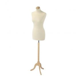 BUSTE MANNEQUIN FEMME - BUSTES COUTURE FEMME : Buste couture femme avec trépied bois