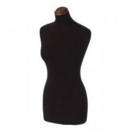 BUSTE MANNEQUIN FEMME : Buste couture femme tissus noir sans base