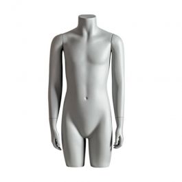 BUSTE MANNEQUIN ENFANT - BUSTE ENFANT : Buste de mannequin vitrine d'enfant gris