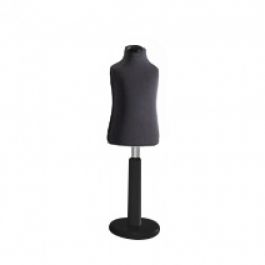 BUSTE MANNEQUIN ENFANT - BUSTES COUTURE ENFANT : Buste enfant tissu noir avec base 1 an