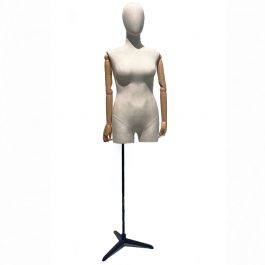 MANNEQUINS VITRINE FEMME - MANNEQUINS FEMME FORTE : Buste femme avec tissu taille 44