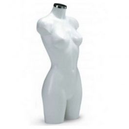 BUSTE MANNEQUIN FEMME : Buste femme en plastique blanc avec depart epaule