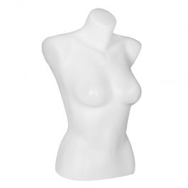 BUSTE MANNEQUIN FEMME - BUSTES PLASTIQUE : Buste femme en plastique blanc