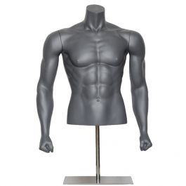 BUSTE MANNEQUIN FEMME - BUSTES : Buste homme avec muscles et base en métal