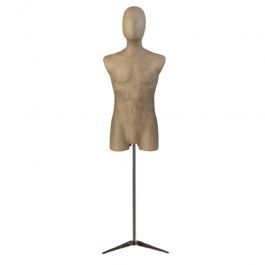 BUSTE MANNEQUIN HOMME : Buste homme en papier mâché sur base tripod