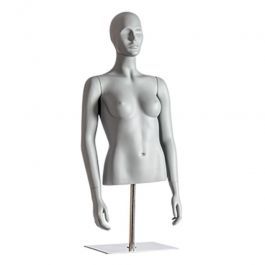 BUSTE MANNEQUIN FEMME - BUSTES TORSOS SPORT : Buste mannequin femme court gris