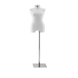 BUSTE MANNEQUIN FEMME - BUSTES COUTURE FEMME : Buste mannequin femme en cuir écologique blanc