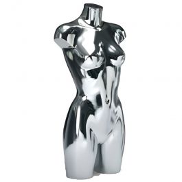 BUSTE MANNEQUIN FEMME - BUSTES PLASTIQUE : Buste mannequin femme gris argente