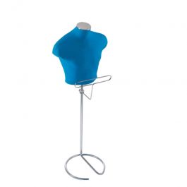 BUSTE MANNEQUIN HOMME - BUSTES COUTURE : Buste mannequin homme cyan en élasthanne