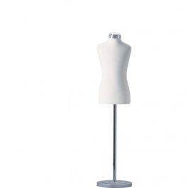 BUSTE MANNEQUIN ENFANT - BUSTES COUTURE ENFANT : Buste tissu 6 ans base ronde en aluminium