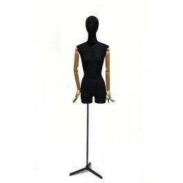 BUSTE MANNEQUIN HOMME - BUSTES COUTURE : Buste tissu homme avec tête sur tripod