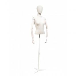 BUSTI DI MANICHINI DONNA - BUSTO SARTORIALE VINTAGE : Busti donna vintage bianco con braccio legno