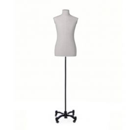 Busto sartoriale Busto da uomo in tessuto con base su ruote Bust shopping