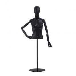 BUSTO MUJER - BUSTOS : Busto de maniquies senora color negro con cabeza y base