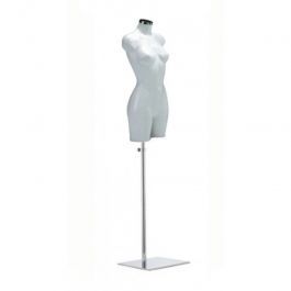 BUSTI DI MANICHINI DONNA - TORSI MANICHINI : Busto donna de plastico bianco e base