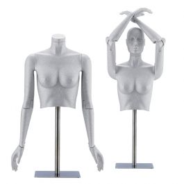 MANIQUIES MUJER - MANIQUIES FLEXIBLES : Busto flexible de senora gris