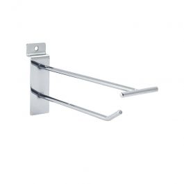RETAIL DISPLAY FURNITURE - ACCESSORIES FOR SLATWALLS : Chrome-plated single hook 15cm