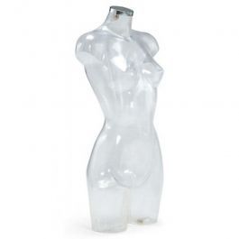 FEMALE MANNEQUIN BUST - PLASTIC BUSTS : Clear finish female bustform