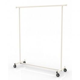Hanging rails with wheels Clothing rail white color Portants shopping