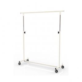 Hanging rails with wheels Clothing rail white color Portants shopping