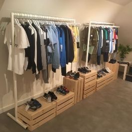 Clothing rail straight Clothing rail withe color 120cm x 155cm Portants shopping