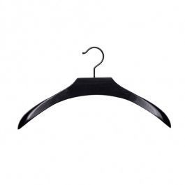 WHOLESALE HANGERS - COAT HANGERS FOR JACKETS : 10 coat hangers wood black finish 44 cm