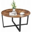 Image 3 : Coffee table round with iron ...