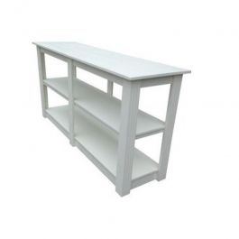 MATERIEL AGENCEMENT MAGASIN - TABLES : Comptoir blanc table de 150 cm de large