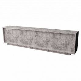 AGENCEMENT MAGASIN : Comptoir boutique couleur béton gris 310cm