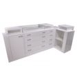 Image 2 : Comptoir blanc brillant, avec vitrine ...