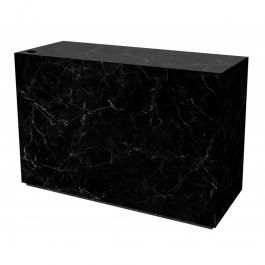 AGENCEMENT MAGASIN : Comptoir magasin noir brillant effet marbre 150cm