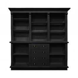 Comptoirs classiques Comptoir noir de 200 cm de large avec armoire à tiroirs Mobilier shopping
