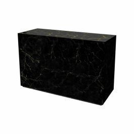 COMPTOIRS MAGASIN - COMPTOIRS MODERNE : Comptoir noir effet marbre brillant 200 cm