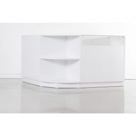 COUNTERS DISPLAY & GONDOLAS - MODERN COUNTER DISPLAY : Corner counter white with pull-out drawer