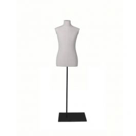 MALE MANNEQUIN BUST - TAILORED BUST : Couture bust male on black rectangular base