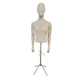 MALE MANNEQUIN BUST - TAILORED BUST : Couture male bust with head and arms