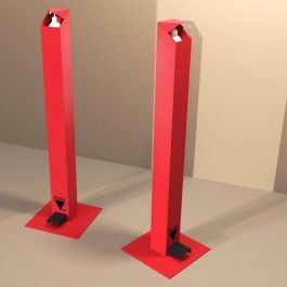 REGISTRATORI DI CASSA E SICUREZZA - MATERIALE DI PROTEZIONE COVID : Dispenser gel idroalcolico a pedal metalo rosso