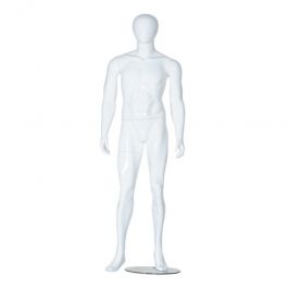 MALE MANNEQUINS : Display abstract mannequin white man glossy finish