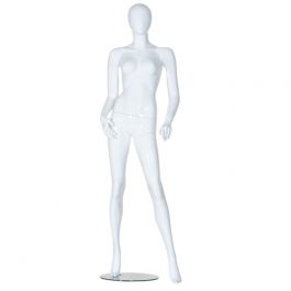 FEMALE MANNEQUINS - MANNEQUIN ABSTRACT : Display abstract woman mannequin white glossy effect