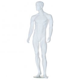MALE MANNEQUINS - MANNEQUINS STYLISED  : Display male mannequin white stylized  195 cm.